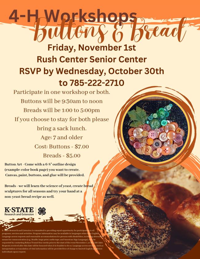 4-H Buttons and Bread November 1