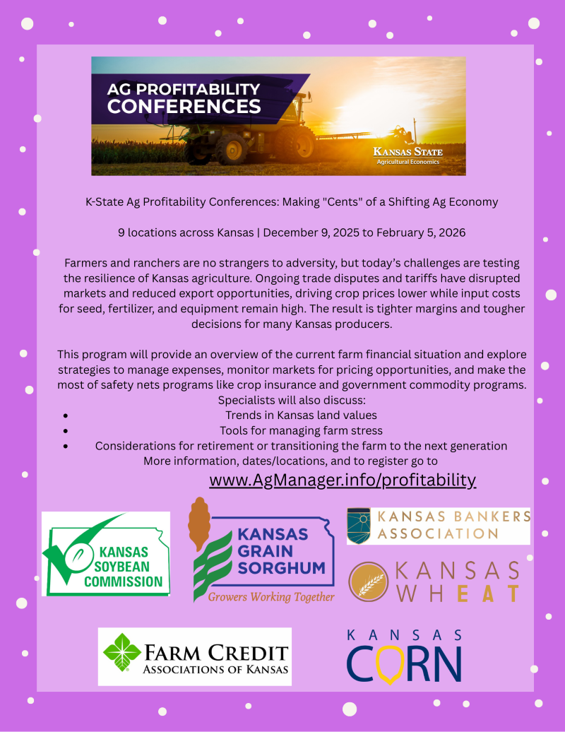 Ag Profitibility Conference in Hays January 15 Ag Profitibility Conference in Hays January 15