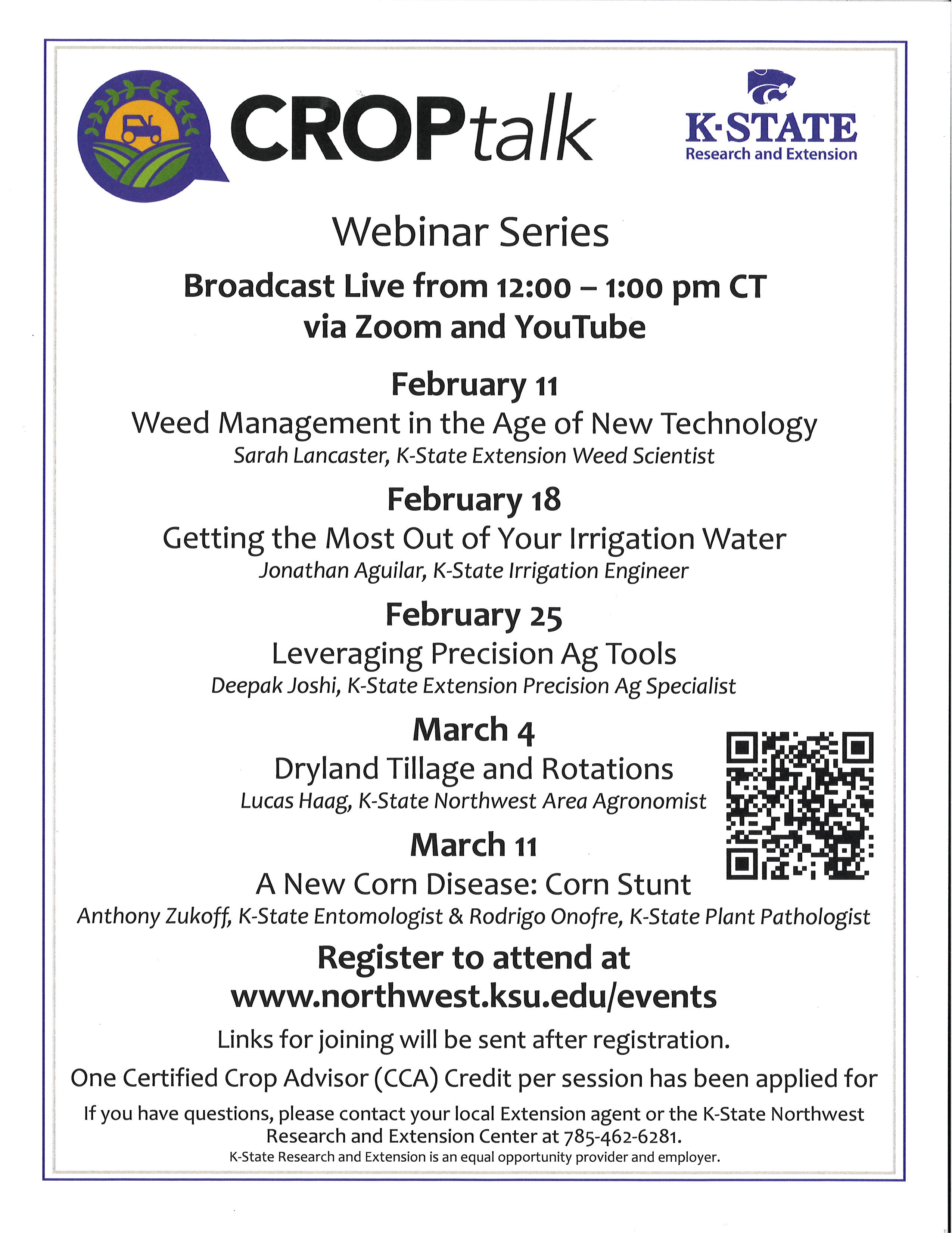 Crop Talk Webinar Series Feb-March 2025