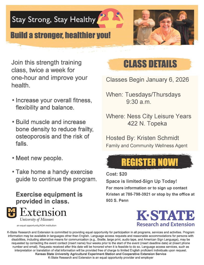 Stay Strong Stay Healthy Class in Ness City 2026 Stay Strong Stay Healthy 2026